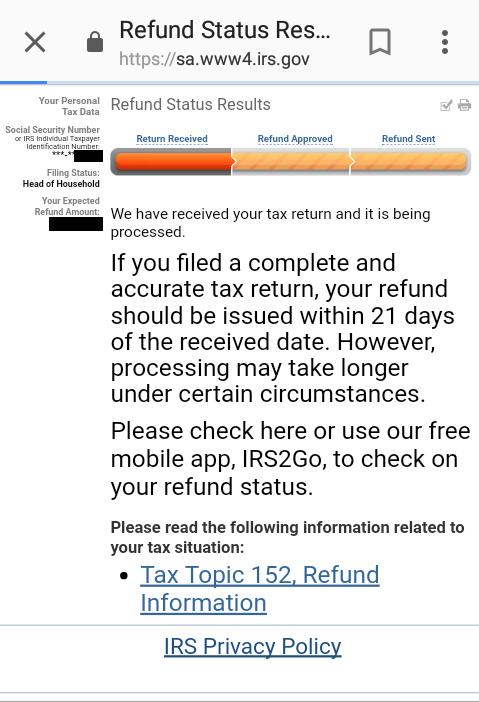 IRS Wheres My Refund Update 2018